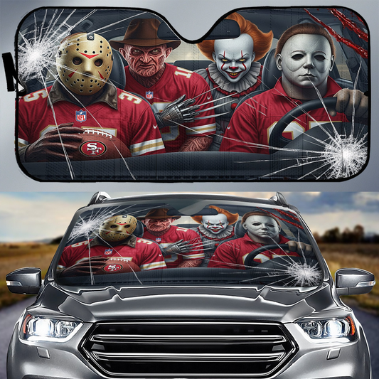 SF49 x NFL Horror Car Sunshade For Fan DDT CTND
