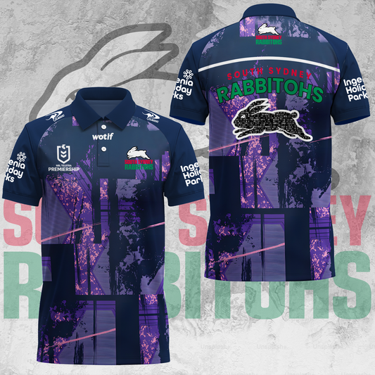 South Sydney Rabbitohs NRL 2025 Limited Edition Polo Shirt TM V1
