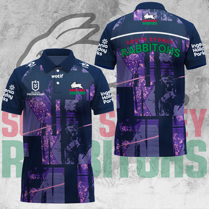 South Sydney Rabbitohs NRL 2025 Limited Edition Polo Shirt TM V2