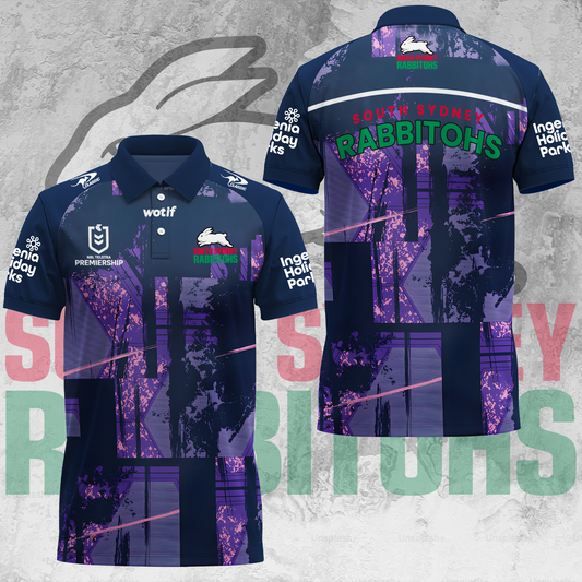 South Sydney Rabbitohs NRL 2025 Limited Edition Polo Shirt TM V2