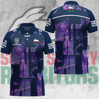 South Sydney Rabbitohs NRL 2025 Limited Edition Polo Shirt TM V3