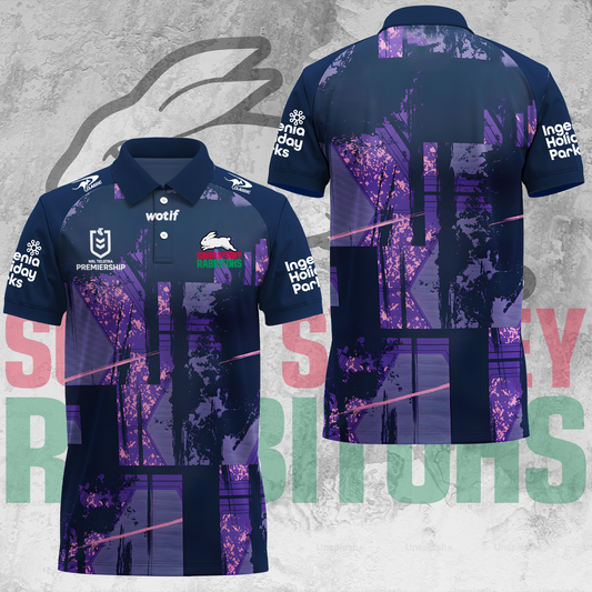 South Sydney Rabbitohs NRL 2025 Limited Edition Polo Shirt TM V4