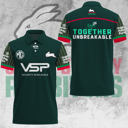 South Sydney Rabbitohs NRL 2025 Limited Edition Polo Shirt TM - Super Savings When Buying Combo - Super Savings When Buying Combo V4