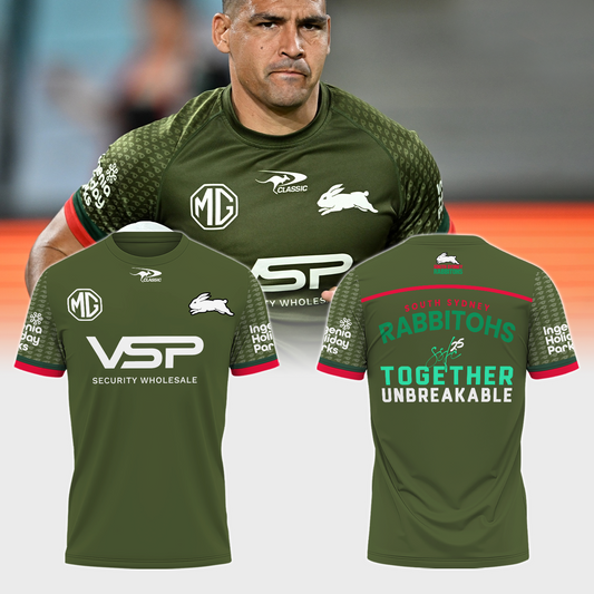 South Sydney Rabbitohs NRL 2025 Limited Edition T-Shirt TM - You will save more when you buy the clothes and hat combo V1