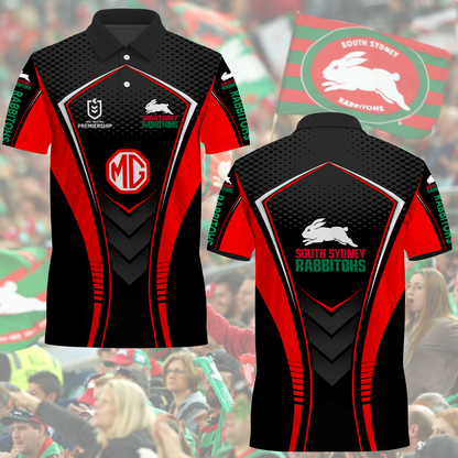 South Sydney Rabbitohs NRL 2025 Polo Shirt TM NTA V1