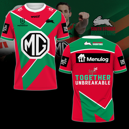 South Sydney Rabbitohs NRL Together Unbreakable Limited Edition T-Shirt TM - You will save more when you buy the clothes and hat combo V4