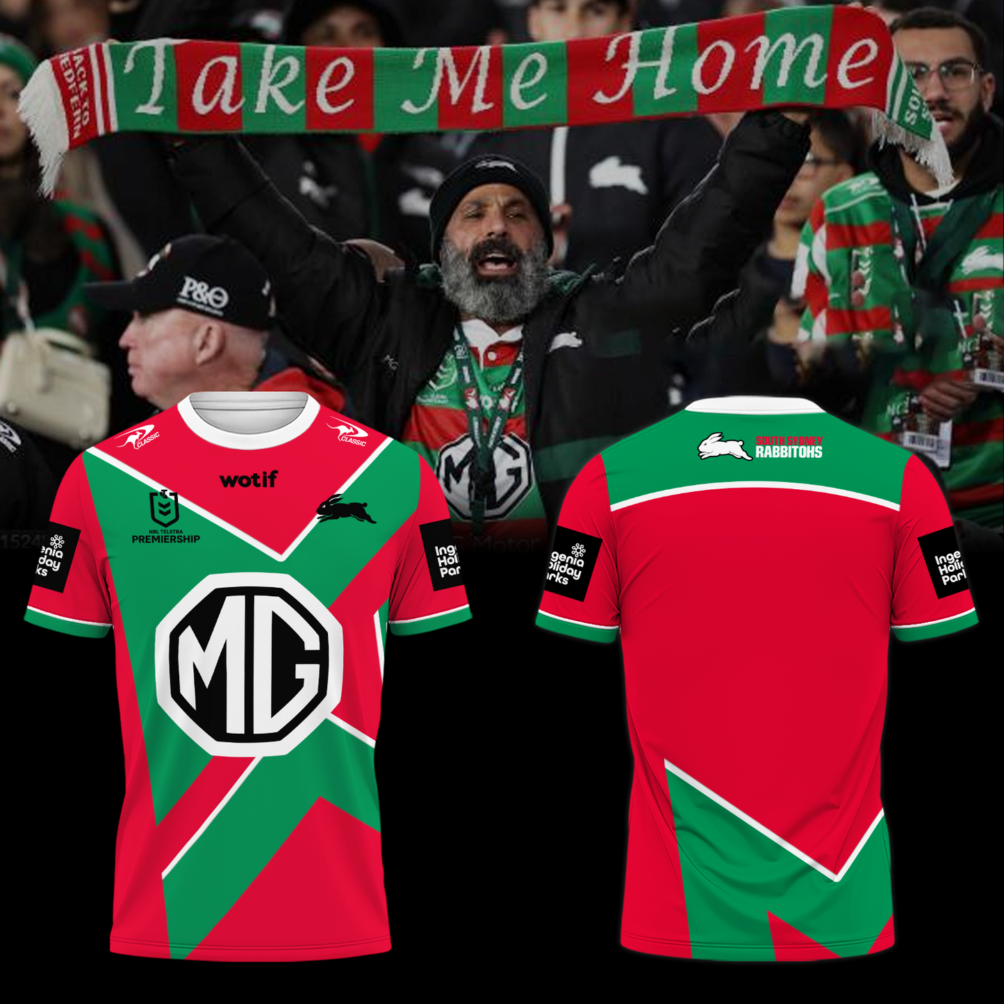 South Sydney Rabbitohs NRL Together Unbreakable Limited Edition T-Shirt TM - You will save more when you buy the clothes and hat combo V6