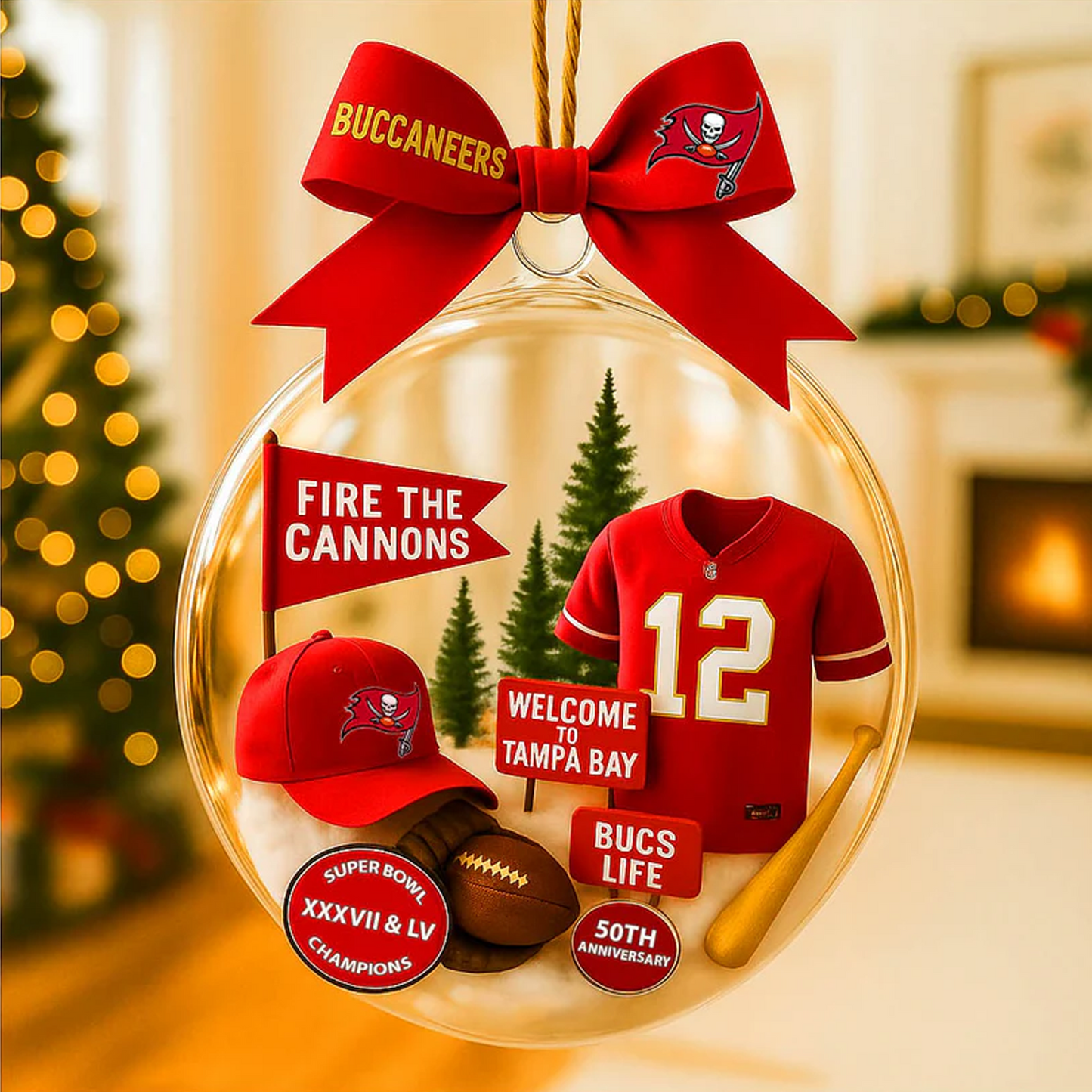 TB X NFL Baseball Team Christmas Tree and Uniform Pendant V1 NAK NHT