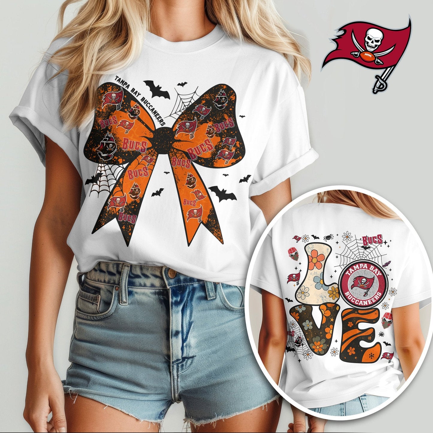 TB x NFL Halloween Bow 3D Shirt 0409 DatND DVT