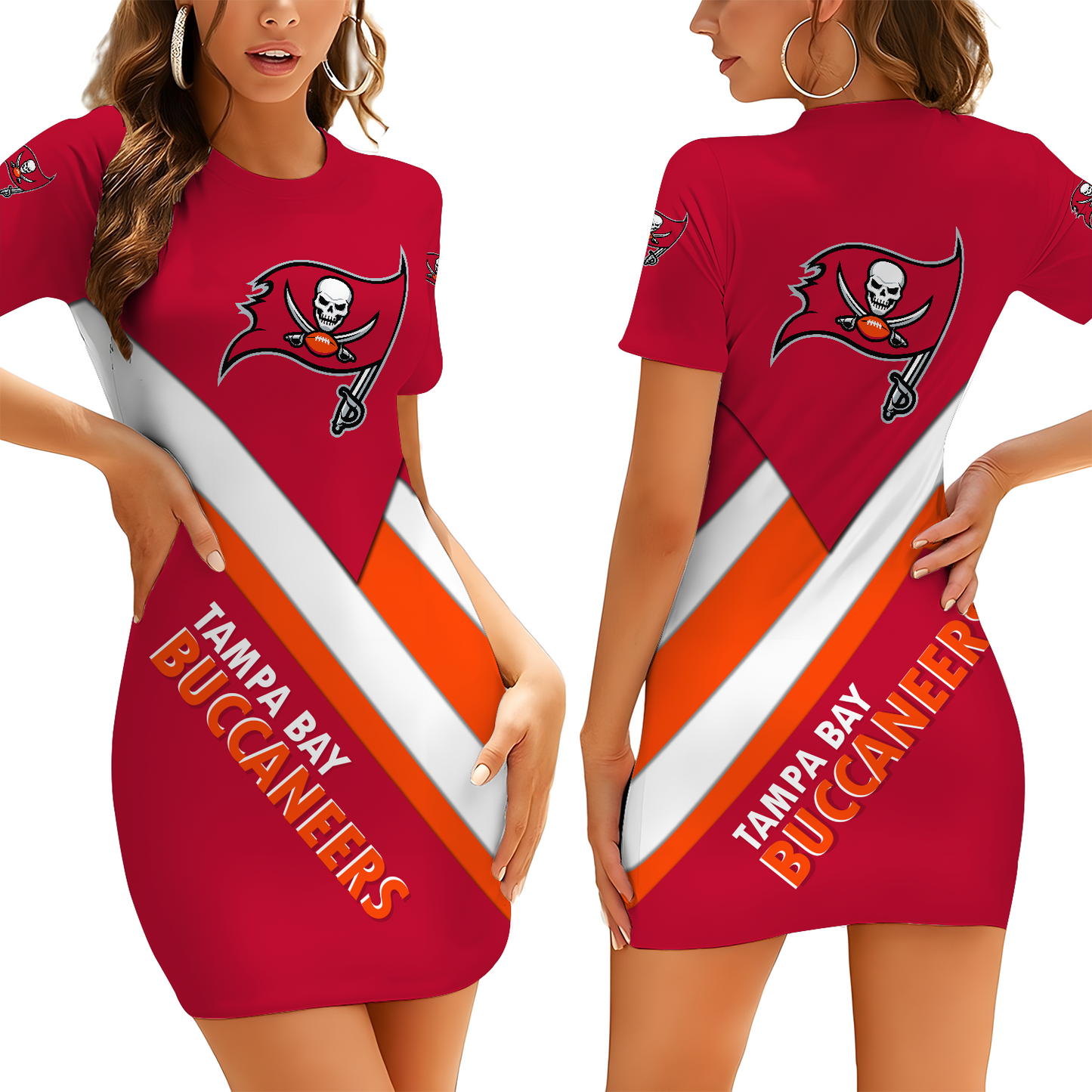 TB X NFL Short Sleeve Bodycon Mini Dress DATND THUONGNH
