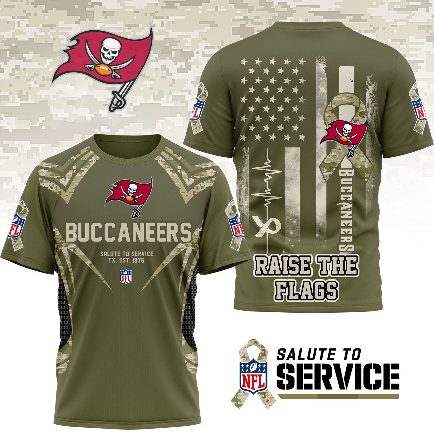 TBB Premium NFL Salute to Service Camo 3D Shirt DDT CTND