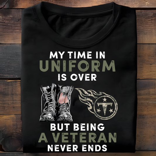 TEN x NFL My Time In Uniform Is Over But Being A Veteran Never Ends 2D Shirt DatND ThuongNH