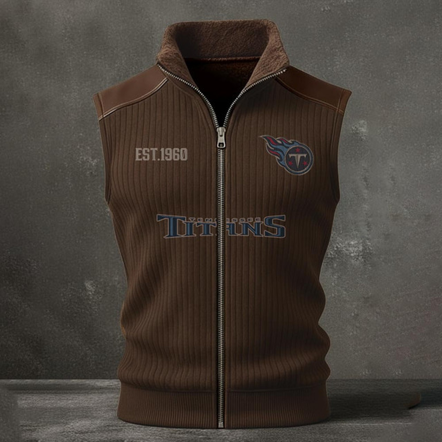 TEN X NFL Retro Knit Ribbed Sleeveless Vest Jacket V1 NAK NHT