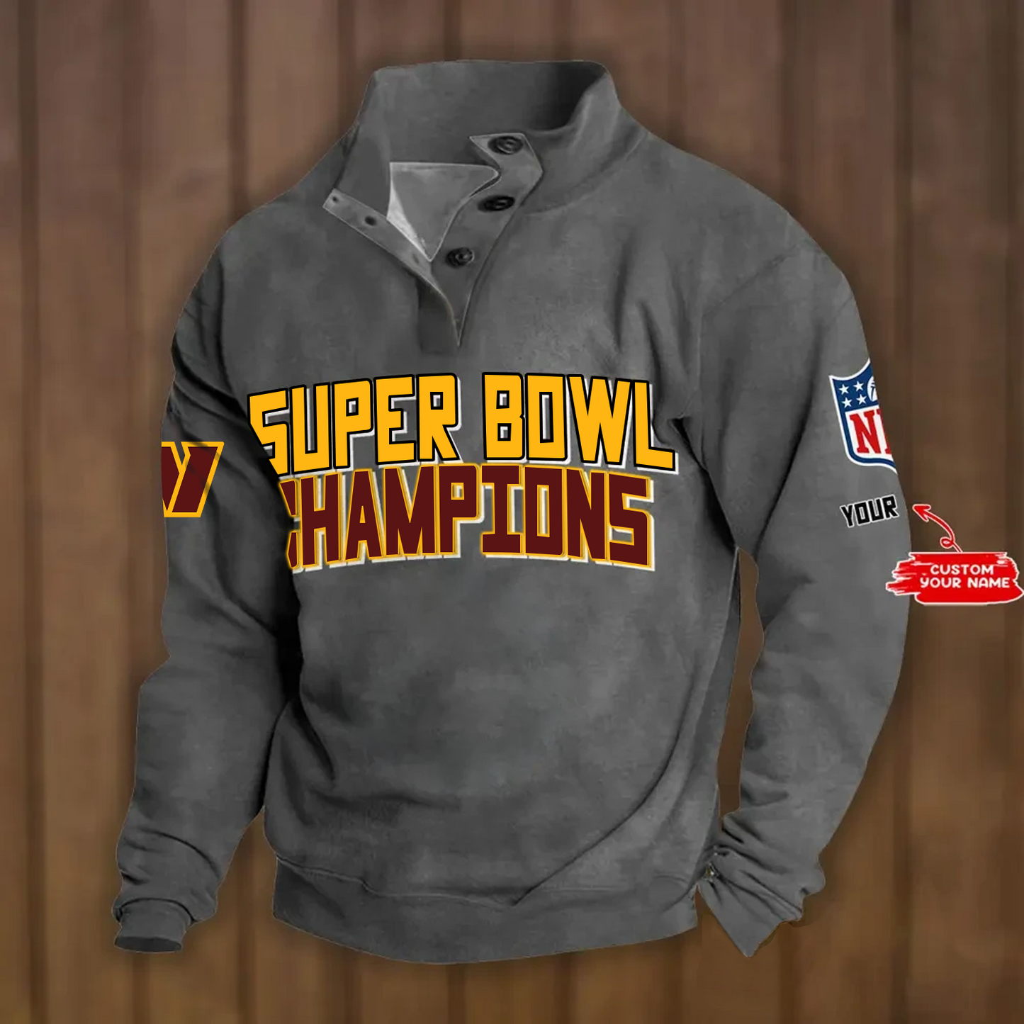 WAS x NFL Double Breasted Stand Collar Hoodies DATND TANTD