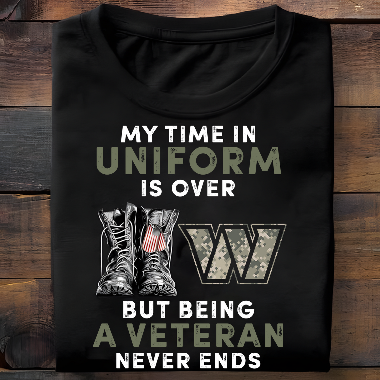 WAS x NFL My Time In Uniform Is Over But Being A Veteran Never Ends 2D Shirt DatND ThuongNH