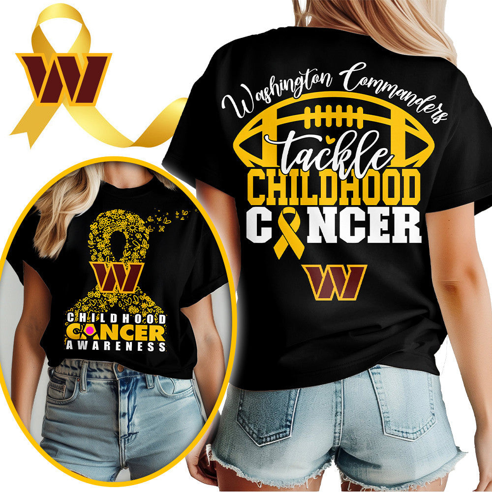 WAS X NFL Premium Childhood Cancer Awareness Month 3D Shirt DatND ThuongNH