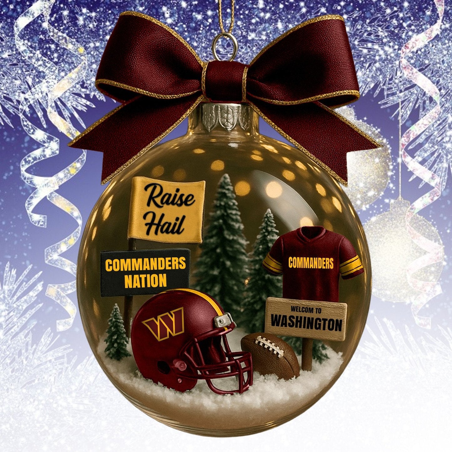WC  NFL Acrylic Ball Ornament - Best Gift For Fans DDT CTND