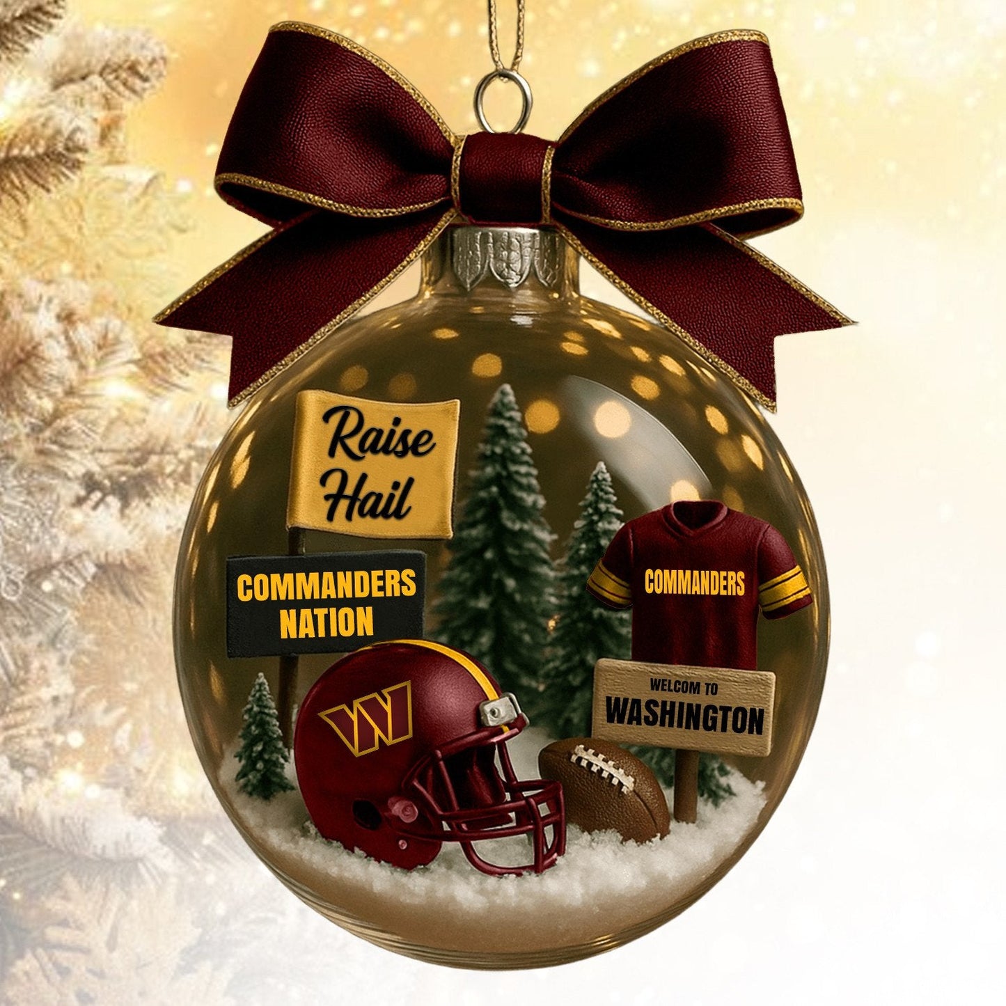 WC  NFL Acrylic Ball Ornament - Best Gift For Fans DDT CTND