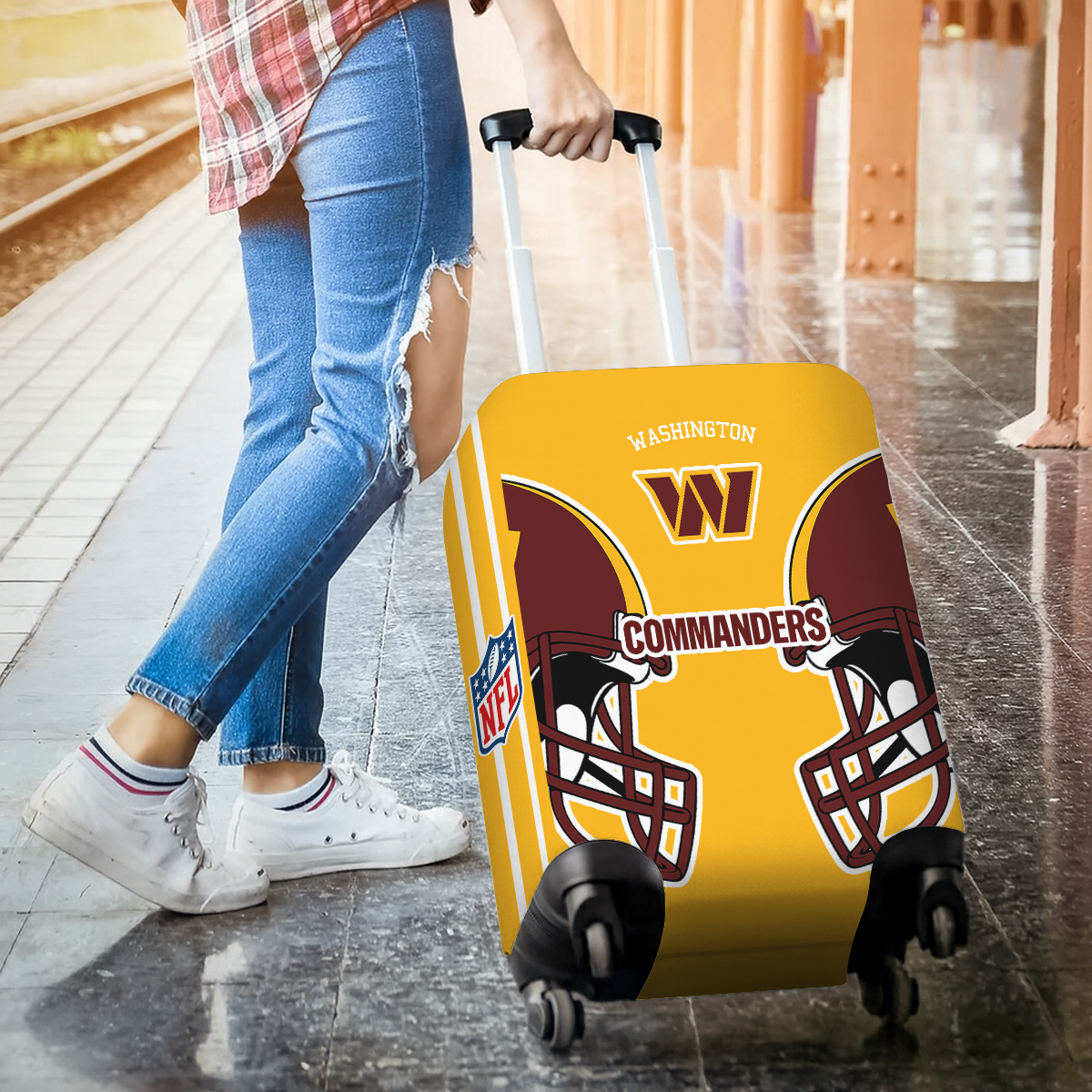 WC NFL V2 Luggage Cover Suitcase Protector DDT NTL