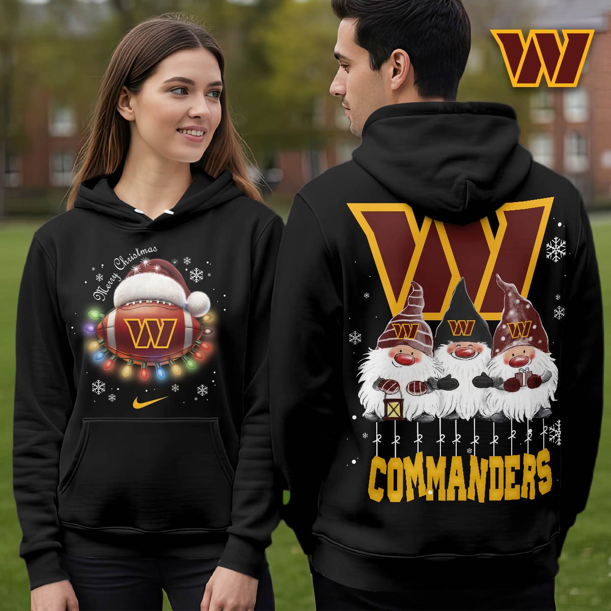 WC Premium NFL Christmas Gnomes Hoodie DDT CTND