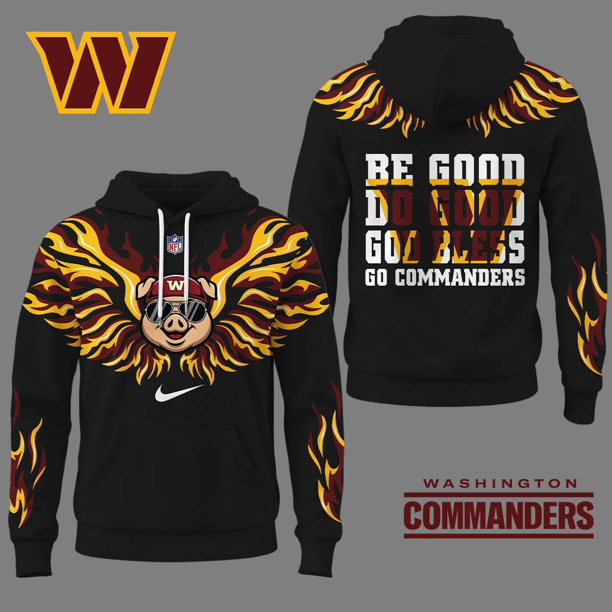 WC Premium NFL Fire Wings 3D Hoodie DDT CTND
