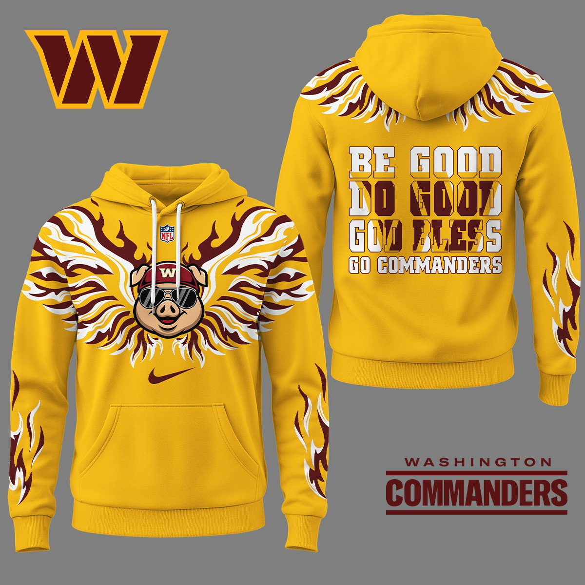 WC Premium NFL Fire Wings 3D Hoodie DDT CTND