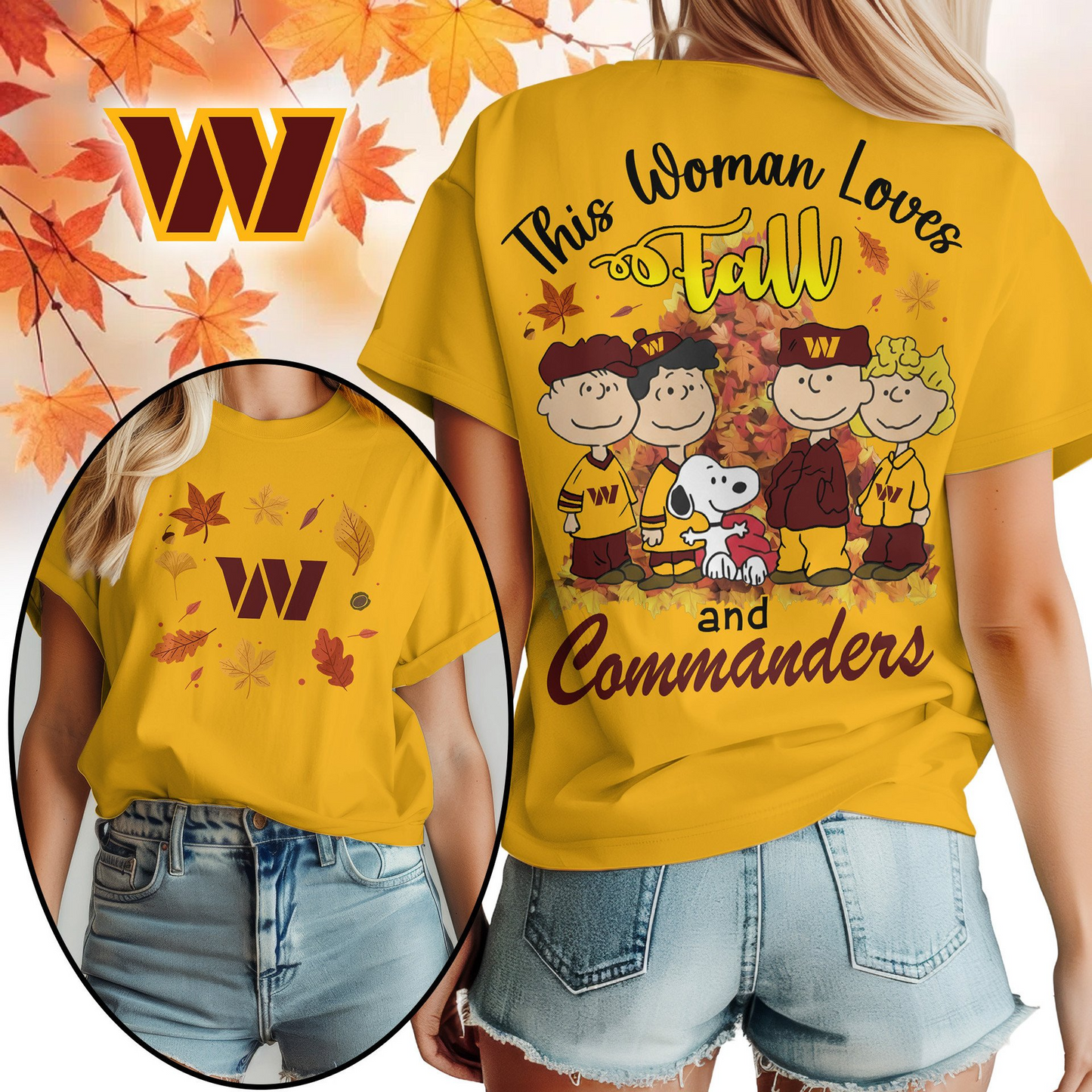 WC Premium NFL This Woman loves fall 3D Shirt DDT CTND